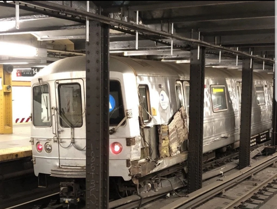 Source says train hit seven columns as it derailed entering the 14th Street stationI personally have not seen a train damaged like that since the 2017 Harlem derailment