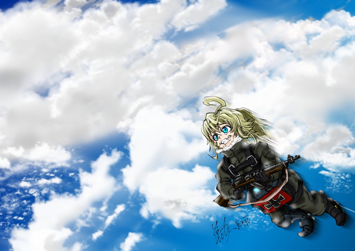 迂々碼 為一 22 空の日 幼女戦記 空飛ぶターニャ デグレチャフ 今日は何の日 幼女戦記 イラスト ツーティエ Lowol 絵描きさんとつながりたい