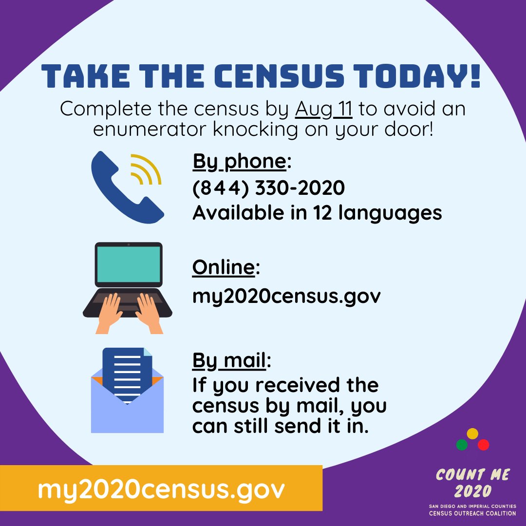 countme2020's tweet photo. 10 DAYS LEFT to be counted in the #2020census. Today, text your friends and neighbors to help them be counted in the census. Host a virtual hangout and catch up while you're at it! Be counted today: https://t.co/97jGiFBfu9 

#everyonecounts #countme2020 https://t.co/UXgiNlyKqR