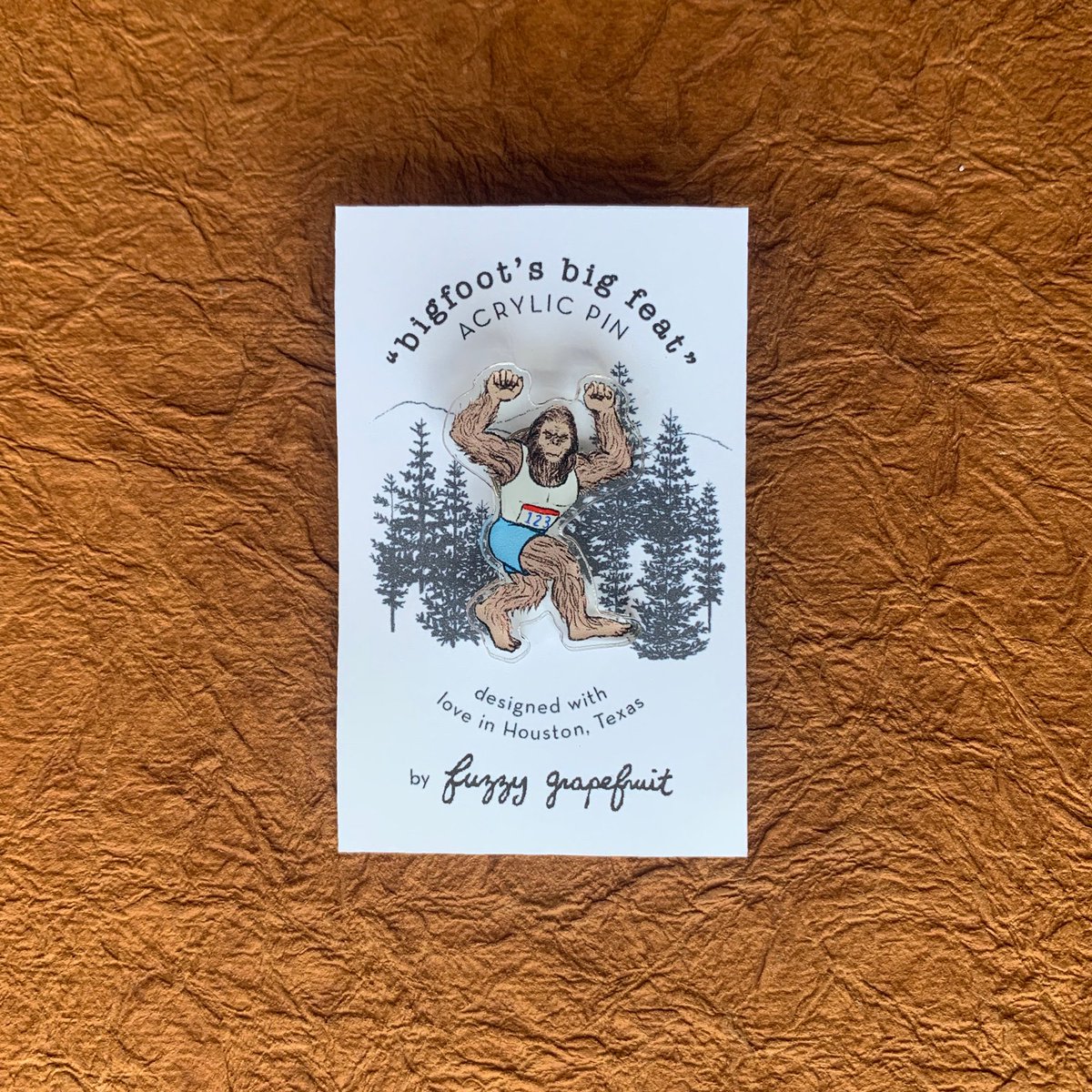 fuzzygrapefruit's tweet photo. Bigfoot's Big Feat - Acrylic Pin now available in the #etsy shop. Limited quantities available! #pin #fantasyscifi https://t.co/S4qh1OjIK4 https://t.co/1gzxnzASYA