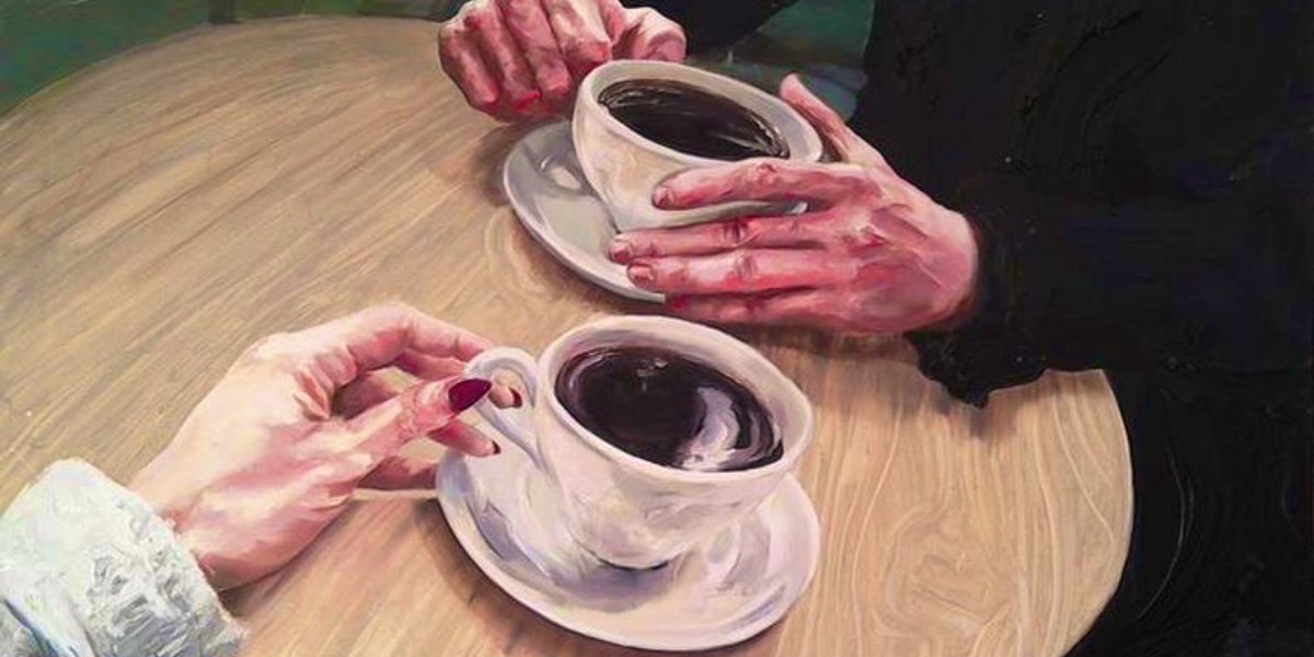 اللقاء لايتطلب قهوة ، اللقاء عيناك والقهوة حجة.