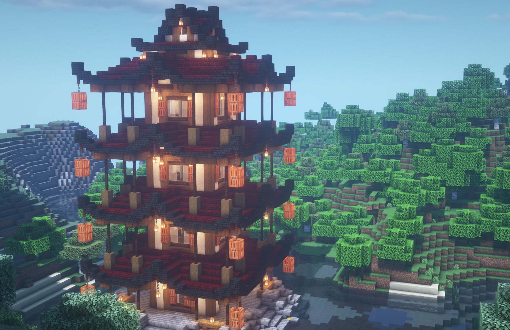 legendary builds on X: Because of some huge requests here is a japanese  pagoda design. It looks great, and it is very easy to build. #Minecraft  #Minecraftbuilds  / X