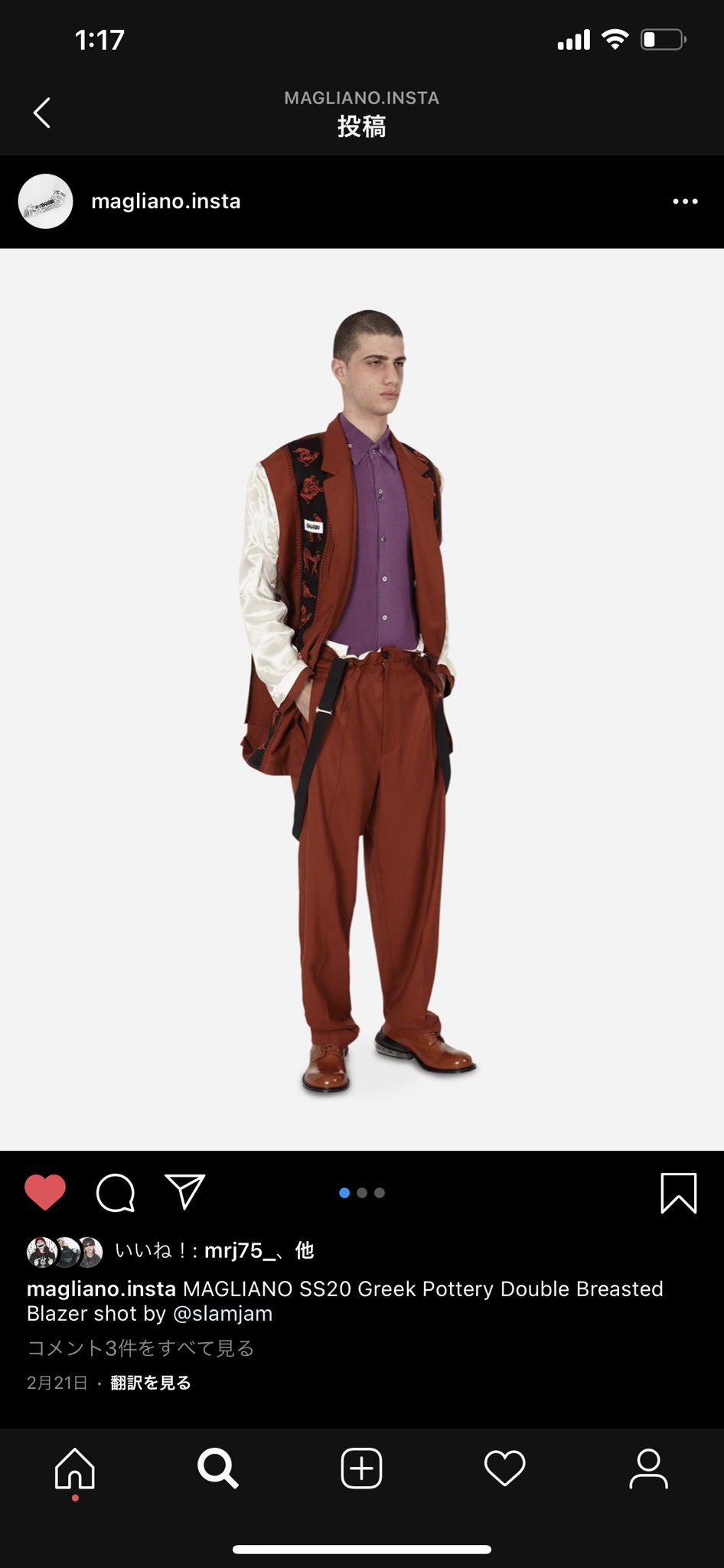 Magliano マリアーノセットアップ magliano マリアーノ セットアップ