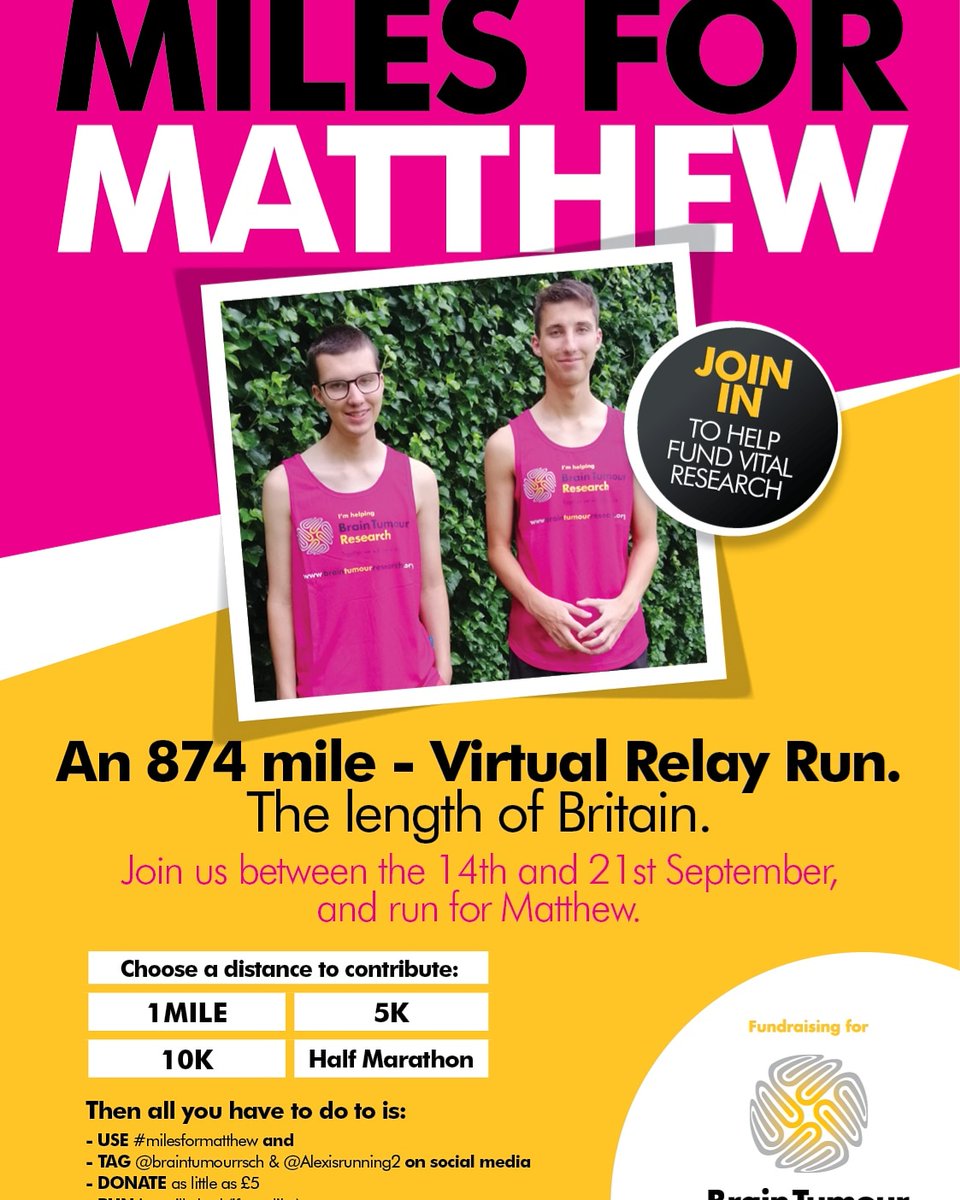 Alexisrunning2's tweet photo. As it stands we have managed to get 536.64 miles together for @braintumourrsch #milesformatthew. Can we all pull together and do 1 more run? All we need is everyone to run, walk, crawl, cycle, do anything. Please keep going... https://t.co/KreP2TuP3x