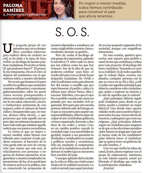 Sólo desde la participación ciudadana podremos cambiar el país para bien. El llamado de #Paloma_Ramírez en <a href="/muralcom/">mural.com</a>