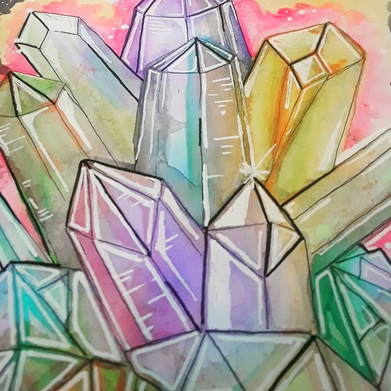Abbee10's tweet photo. Haven't posted in a while. Just finished playing around with some #watercolor paints. Loving these bold colors. Also used #prismacolorpens and #sakuragellyroll pens for outline and hilighting. 
#art #myart #artistsontwitter #artistoninstagram #paint #sketch #draw https://t.co/Re9SA5y24d