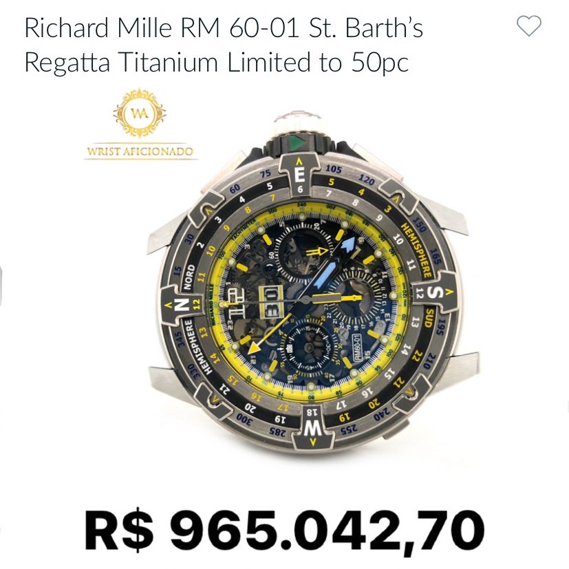 Richard Mille 60-01 (Edição limitada 50 peças) | Programa 20/09/2020