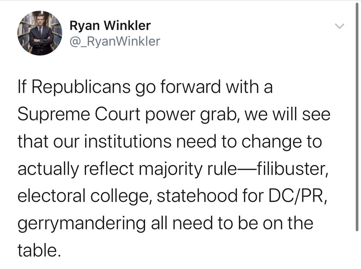 andrewwagner's tweet photo. We all know that Democrats don’t actually care about gerrymandering (see Illinois and Maryland) — it’s just refreshing to see them openly admit they will do it (+ other insane moves) because Republicans might lawfully confirm a judge in accordance with our Constitution. #mnleg https://t.co/bMf56GMLsE