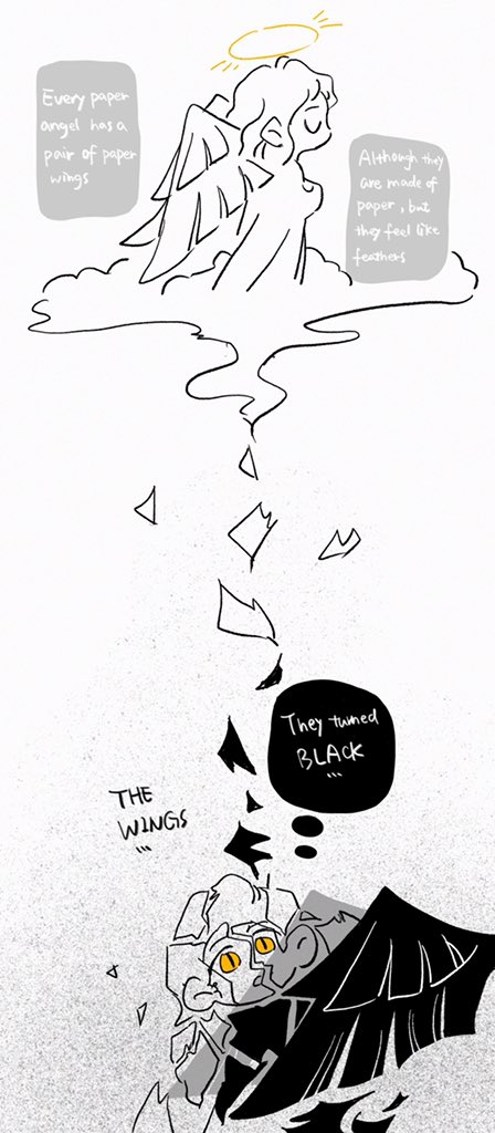 Chris_imfine's tweet image. #GoodOmens #GoodOmensFanArt 
paper angel and paper demon ~
（About the translation: I try my best...)
是真·纸片人！！我尽力翻译了…中文版的可以看我的lof