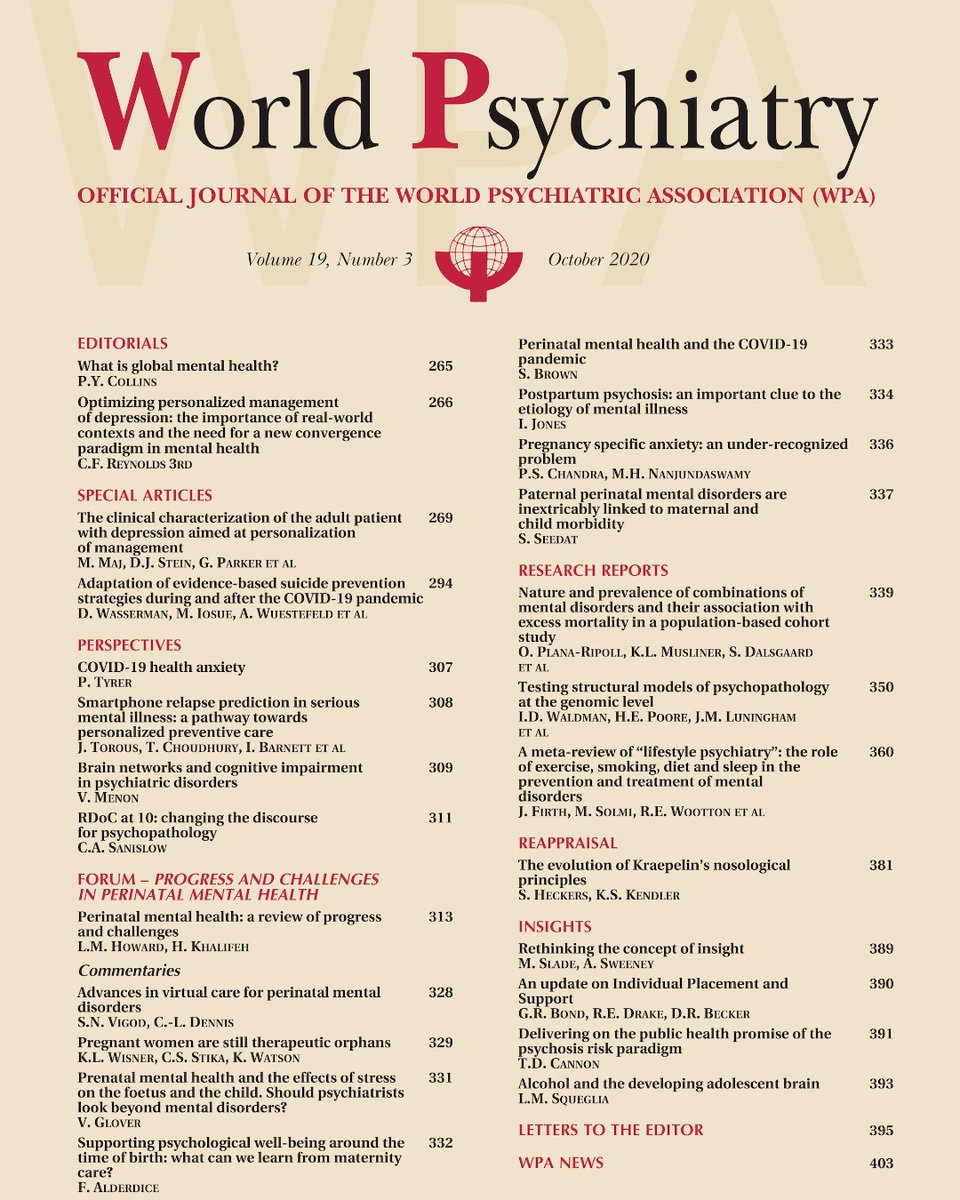 #Perinatal #MentalHealth: a review of progress and challenges

This and more #research by our #marcesociety members in this latest issue of the World Psychiatry Journal: onlinelibrary.wiley.com/toc/20515545/2…  

Further topics include:
#perinatal #anxiety 
#postpartum #psychosis
#prenatalmh