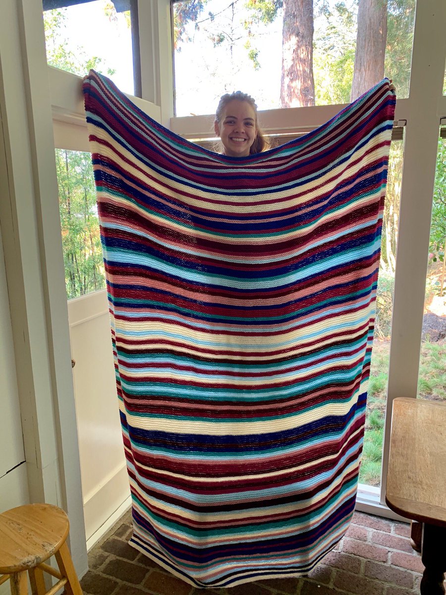 When 6 months of being stuck at home and delays on my actual hydrology projects turn into a craft project - finally finished knitting 125 years of California precipitation data into a blanket! 🌧 🧶