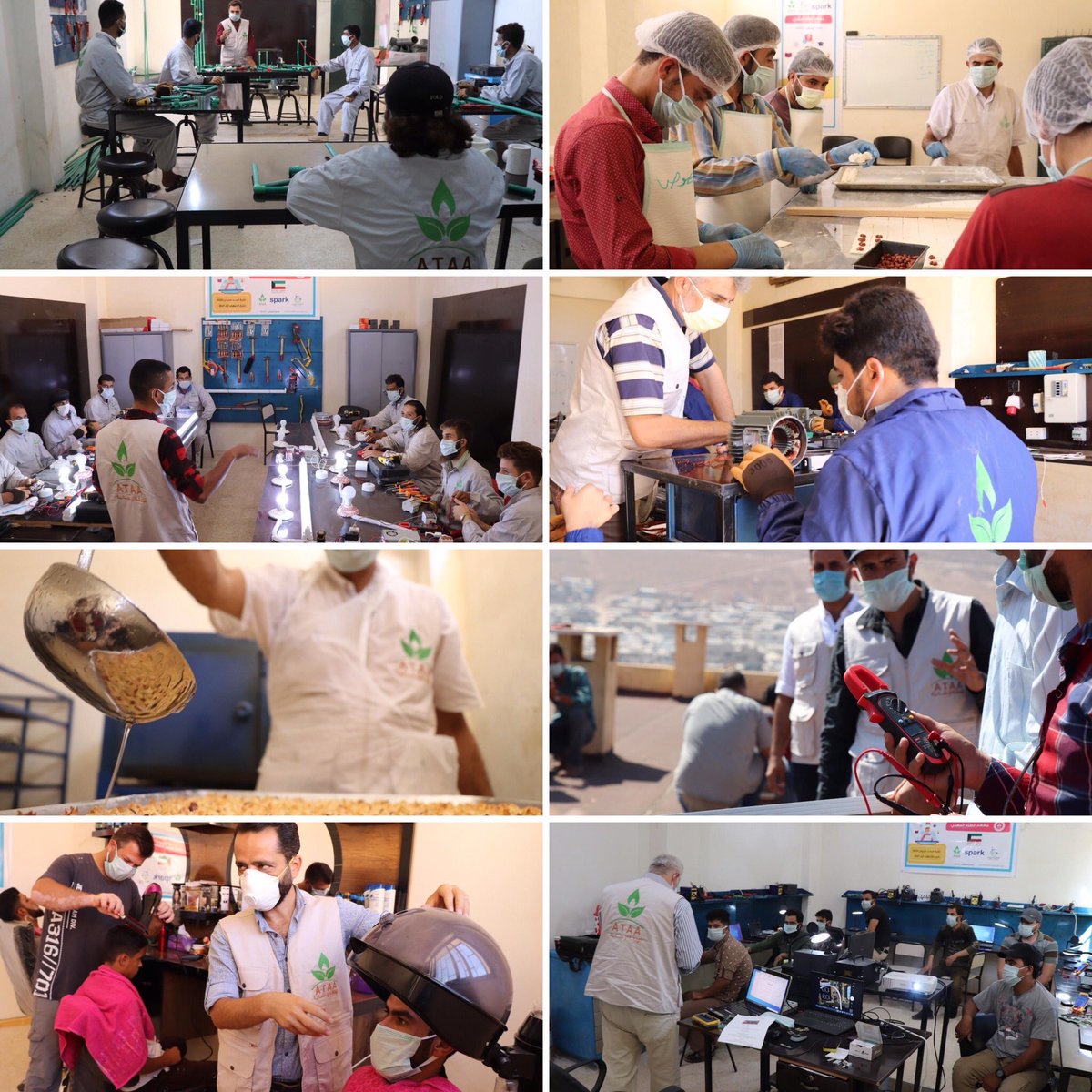 AtaaRelief's tweet image. من أروع اللحظات لما تشعر إنك عم تبني وطنك من خلال شبابه، بتأهيلهم ليكونوا منتجين ويعتمدوا على أنفسهم 👷‍♂️
صور جديدة مليئة بالهمة والسعادة والجمال من الدروس العملية في معهد عطاء المهني بريف إدلب.

#SPARKAlumni