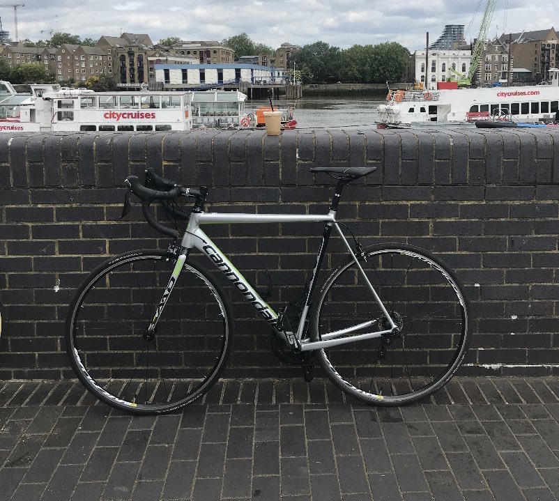 AndyClen's tweet photo. @StolenRide - hoped I’d never have to tweet you, but sadly my Cannondale Caad 12 got pinched from SE8 at some point in the last two days. Fairly standard - got some ‘breathe’ stickers on the top tube. Any one sees it, drop me a DM. Thanks! https://t.co/w5roJ0oOeC