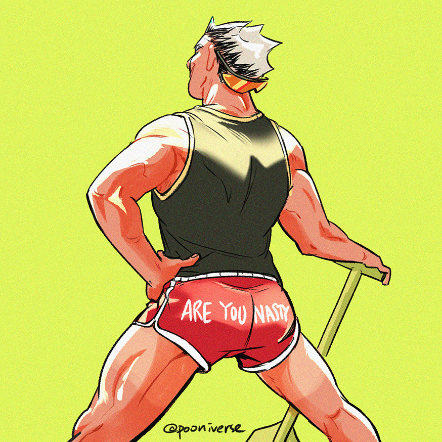 Day 6: Booty Shorts ??✨

[Dragon boat AU]
He forgot to wash his laundry and he only has this short left for practice ? 
#BokutoWeek2020 
#haikyuu #ハイキュー 