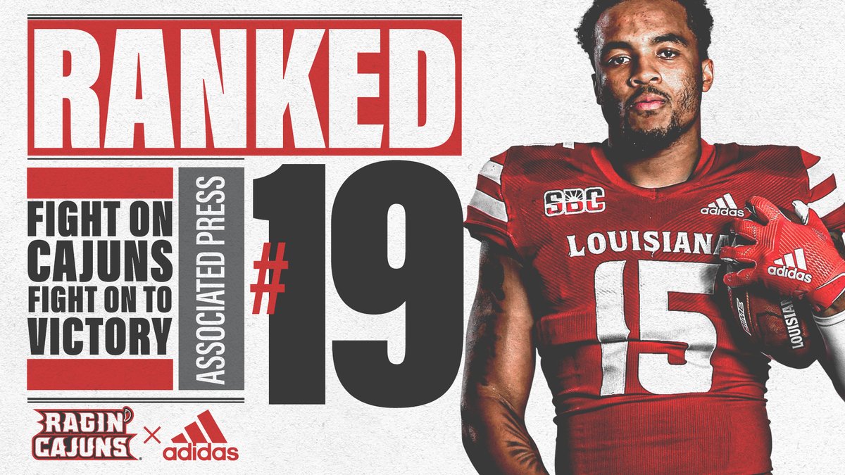 📈 The 𝘙𝘢𝘨𝘪𝘯' 𝘊𝘢𝘫𝘶𝘯𝘴 are ranked No. 19 in this week's <a href="/AP_Top25/">AP Top 25</a>. 

#cULture | #GeauxCajuns