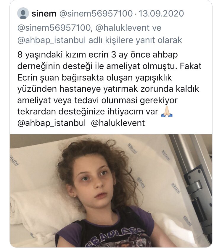 haluklevent's tweet photo. Ecrin’i hatırlamışsınızdır.
Kızımız yıllardır hastaneden hastaneye koşuyor. (Görev kodu 221)
Doktoru ile görüştük.
Artık bu son ameliyat.
Ve o iyileşecek.
28 bin ₺ gerekiyor.

Kim ki karşılar ona mükemmel bir aşure hazırlayacağım😊 https://t.co/K0hNnZQhrW