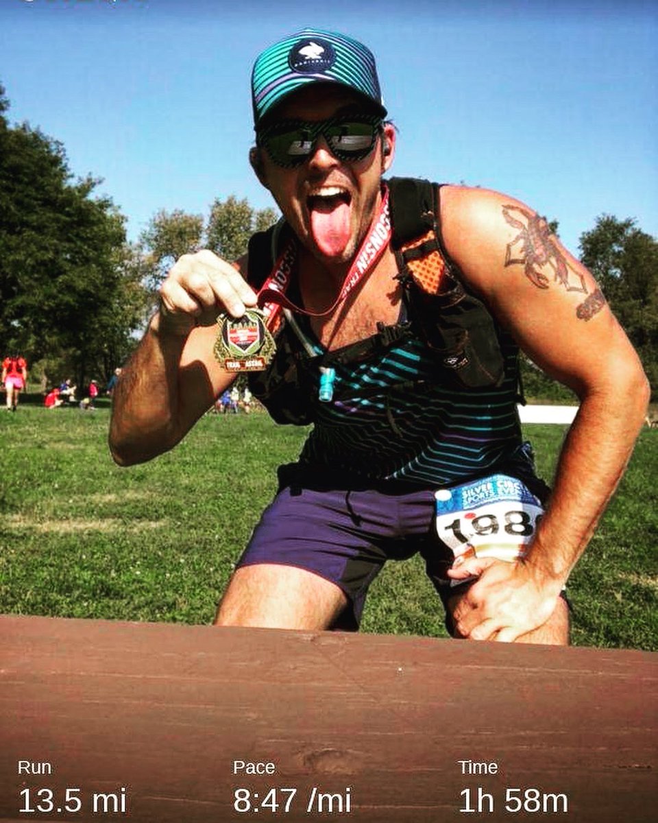 PKTirish's tweet photo. Yes, a medal from an actual in-person race;1st since January?! N my 1st trail race since ‘17😮A successful @SilverCircleSE Nat’l Procrastination Day half marathon. N so close to an age group award, but 4th place there🤷🏻♂️
#runningisnotcanceled #trailrace #RADrabbit #bibchat https://t.co/3KY6l3uLnB