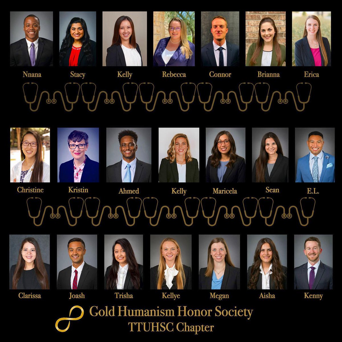 Congrats to our 2020 GHHS Inductees from the TTUHSC SOM Class of 2021! #MedTwitter #GHHS #humanisminmedicine #medicalschool #goldfoundation #goldhumanism #goldhumanismhonorsociety #congrats <a href="/GoldFdtn/">Gold Foundation</a>