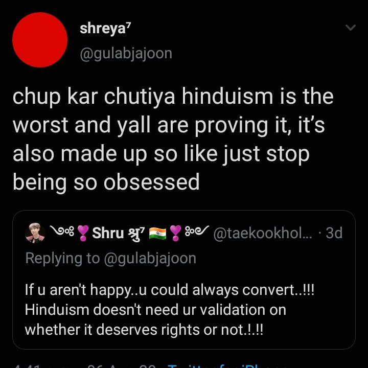 Armys respect and love for Hinduism only rises when bp does smthg or else Hinduism is the "worst for them".