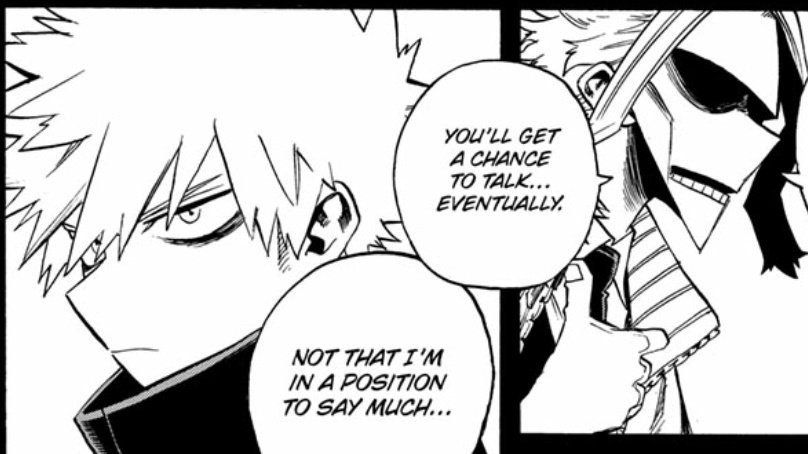 Now I'm not saying a verbal apology is useless here but in Bakugou’s case, atonement is the first best step he can make. But a verbal apology is needed at some point, Deku deserves to hear Bakugou’s feelings and know that he cares now more than ever.