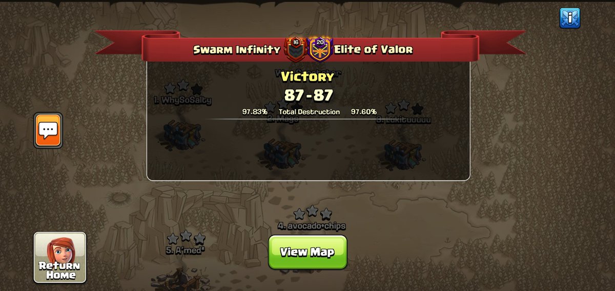 Wasn't our cleanest of wars but it was just barely enough to get the W. Ƒʉͫcͧкͭιͪηͣ Swarm Infinity 3-0 cwl rising <a href="/champwarleague/">Champions War League</a> GG <a href="/EOV_COC/">Elite of Valor</a>