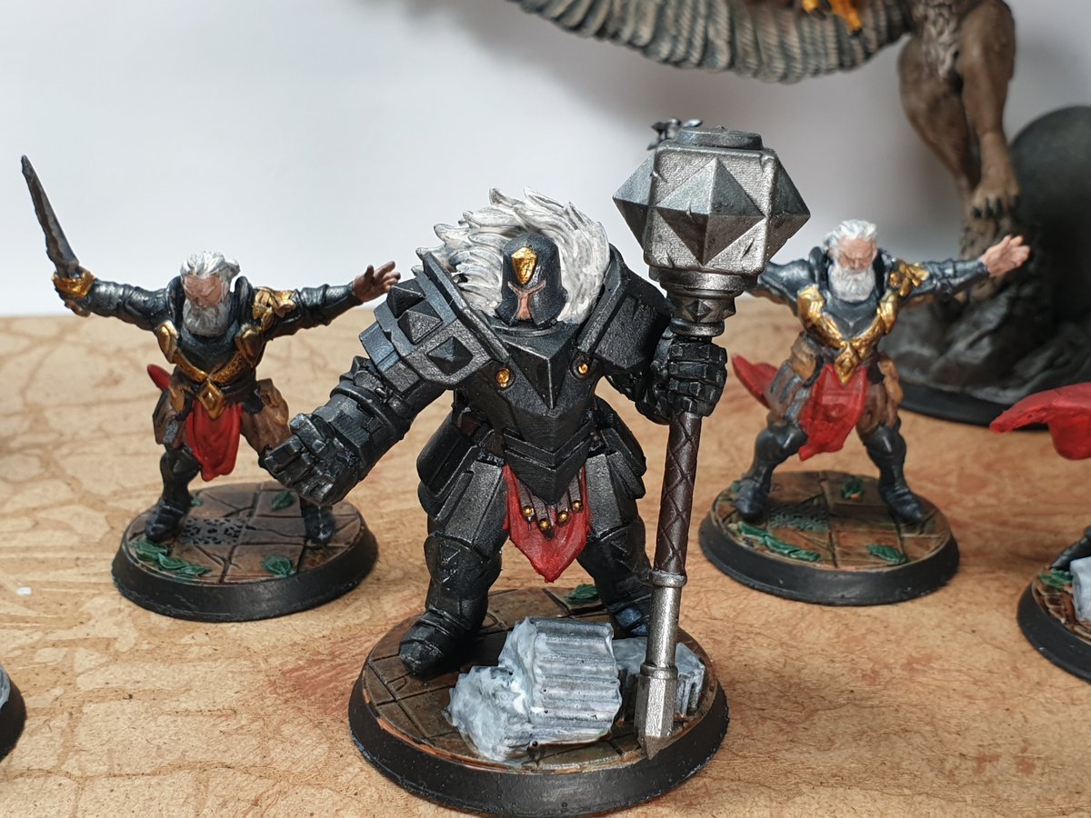 Squad_of5's tweet photo. First @TitanForgeMinis #bloodfields faction done! Printed on @Elegoo_Official Mars. Knights suffered from bad exposure settings & bad resin = loss of detail & brittleness. Not going to reprint #nominileftbehind
#miniatures #3dprinting #printedminis #tabletop #printingminiatures https://t.co/a3V2jENjzd