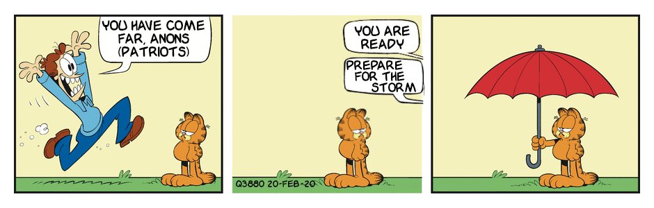Q Drops as Garfield stripsQ3880 20 Feb 2020