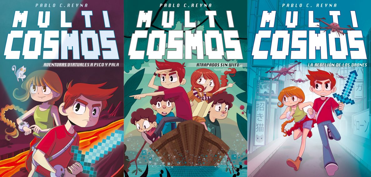 Tecnocoia's tweet image. MULTICOSMOS é unha serie de 4 novelas que funcionan moi ben con alumnado de 1º ciclo da ESO. Viría a ser coma unha adaptación española de Ready Player One. Moi entretida incluso para lectores máis adultos que teñan referentes videolúdicos