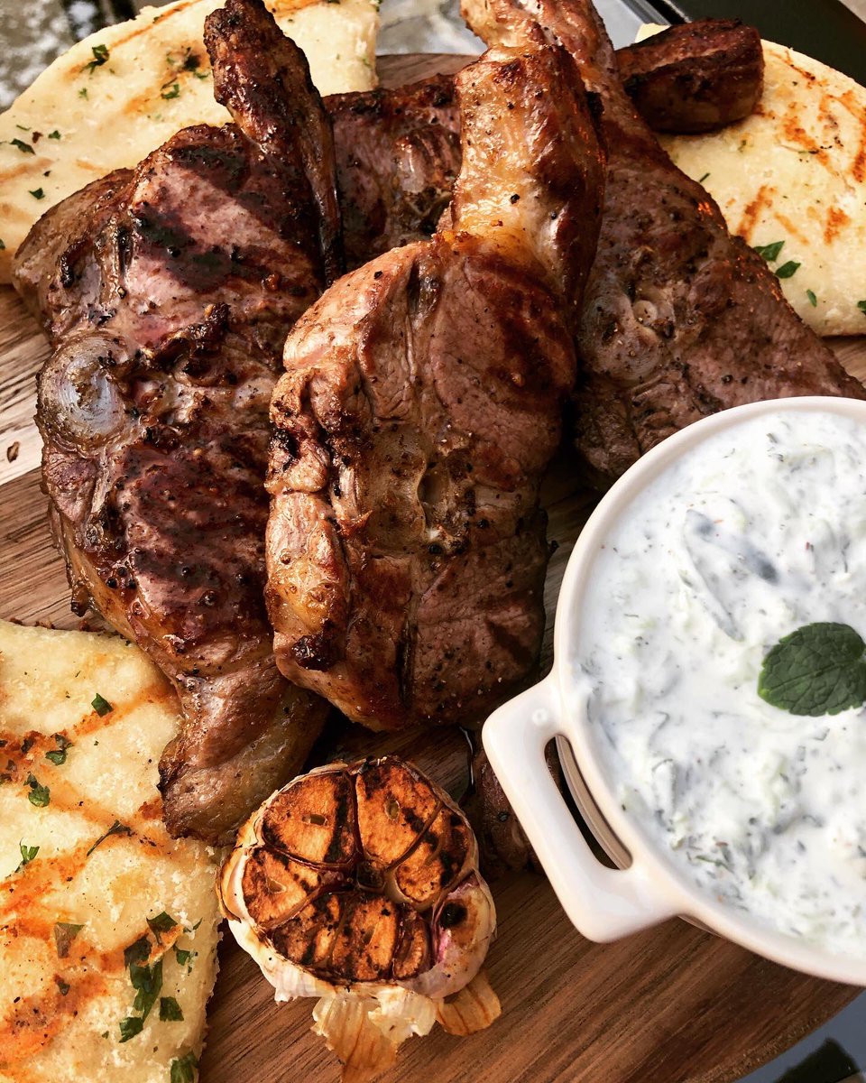 faggybaggy's tweet image. Enjoying probably the last of the garden summer Sundays  BBQ! Fantastic Barnsley chops!@WhiteRowFarm #letsgogreek #greekricesalad #homemadeTzatziki #bakedfetatomatoes #flatbread #loveweekendfood