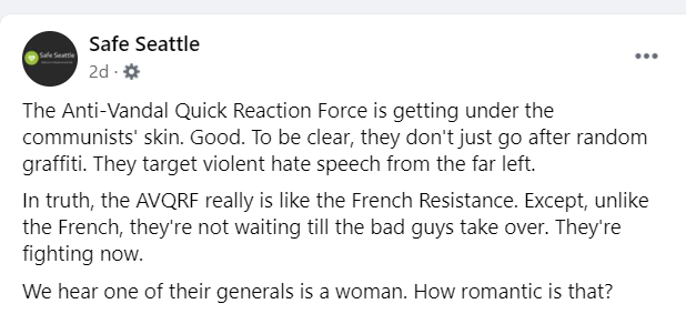 We make fun of SS for its silly fantasies about being Resistance fighters, but these kinds of delusions are no joke.They're disturbing and dangerous(5/17)