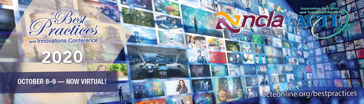 The Best Practices &amp; Innovations Conference 2020 is now virtual on Oct 8-9. Our keynote speakers are Ken Shelton and Peyton Holland. This is the event of the year that you do not want to miss! Register here: ncla-cte.org/events.php

#BPCTE20