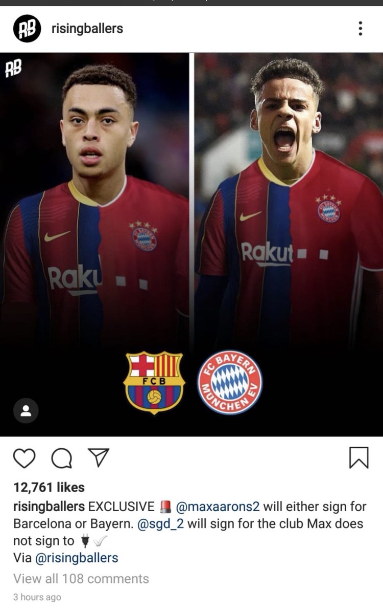 BumperGraham's tweet photo. Don’t know who @RisingBallers_ is but if Barça have first choice it should definitely be @maxaarons2 - better footballer and recommended to #Barça by Eric Abidal as far back as June https://t.co/Rv0ue8NN5h