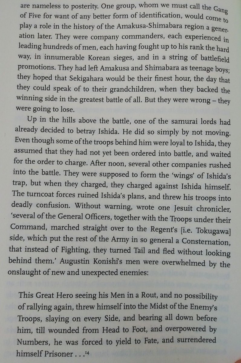 The battle of Sekigahara, the Christians who fought on both sides many veterans of the invasion of Korea. The death of Kirishitan Daimyo Konishi Yukinaga after the betrayal of certain lords against Ishida Mitsunari. The battle would be the deathkneel for the conversion of Japan