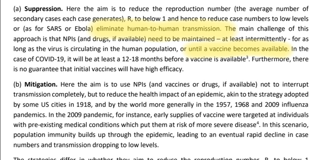 11/16 It's worth looking back at the original Imperial College report from March. In it they talk about Suppression or Mitigation. We're still stuck in the Suppression mode, which of course is crazy, but it's the route that the vaccine companies want ($B).