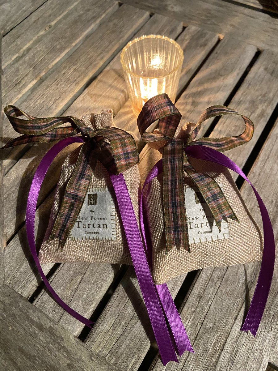 Sunday evening #lavender bag making. #Handmade in the #NewForest using lavender grown in the New Forest. #Tartan