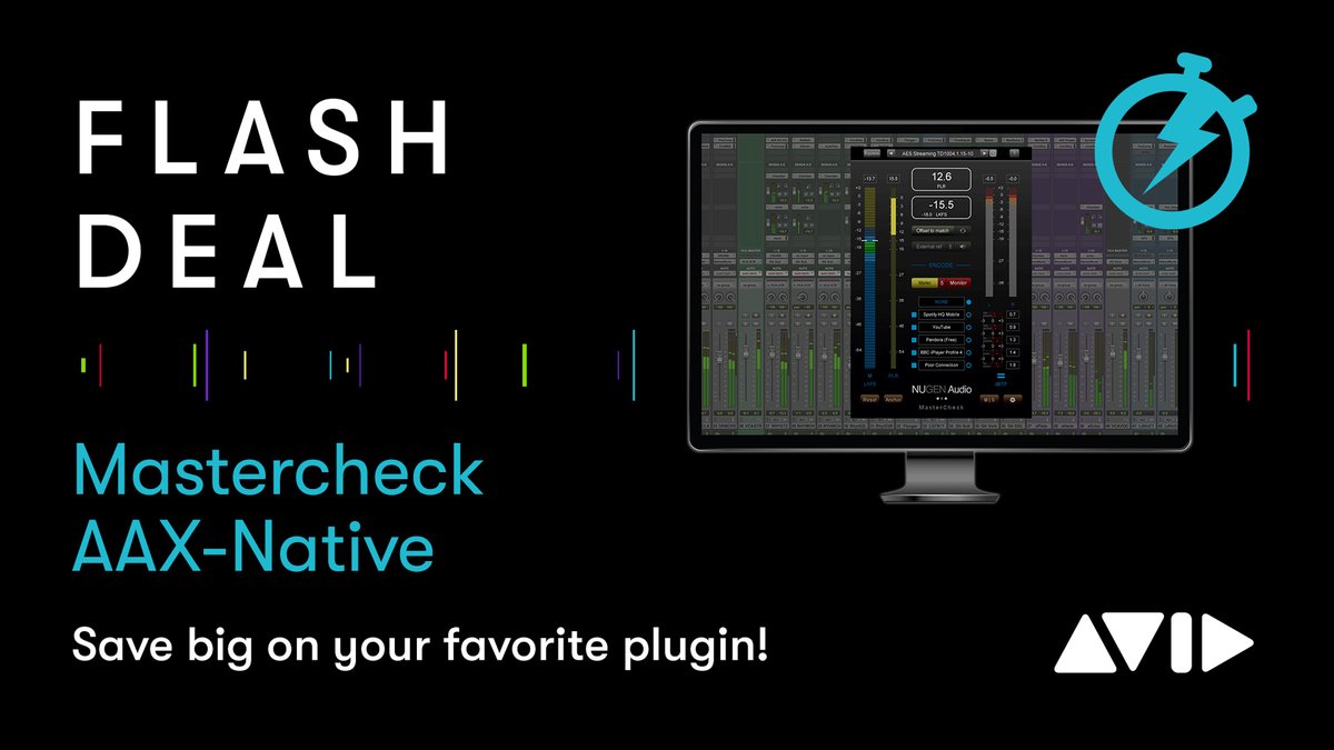 AvidProTools's tweet photo. Steal Deal on your favorite plugin! Get 40% off Mastercheck-AAX Native
▶️ https://t.co/0OyX2db0mS
#avid #flashdeal #specialoffer #plugin #mastercheck #aaxnative #protools https://t.co/eL5Fd00a8A