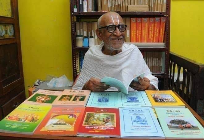 At Age of 92,SriT.Srinivasachariar Swami diligently sits on the computer everyday, typing in both Sanskrit & Tamil for his next book. An expert in Agama Shastras(Ancient temple rituals/practices),He learnt Adobe Pagemaker at age of 86 on his own &been working on it since 1/6