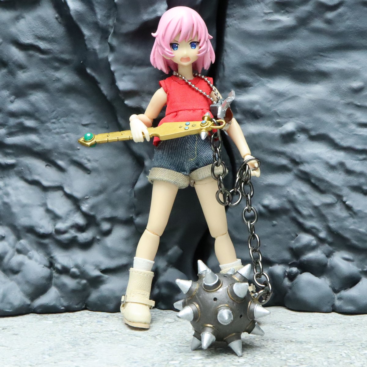 てつじん 破壊の鉄球 モーニングスター 枠も限られてるだろうに割とマニアックなフレイル 系が2つ入ってるのが不思議といえば不思議 担当の人が好きだったのかね 破壊の鉄球はかなり重いけど長さ的にはこっちの方が史実のフレイルっぽいかしら