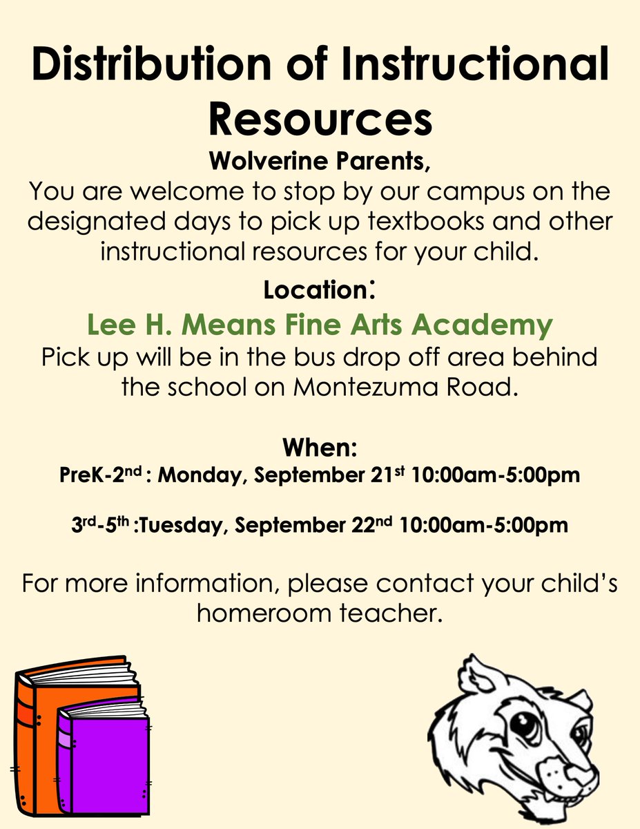 Textbook and Instructional Resource pick up schedule <a href="/HarlingenCISD/">HCISD</a>