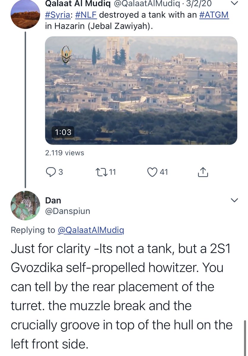 If you want to identity a piece of military hardware just post a picture to Twitter calling it a "tank."I'm seriously not joking. It's like that thing about giving wrong answers in a tech forum gets you the right answer from somebody else faster.