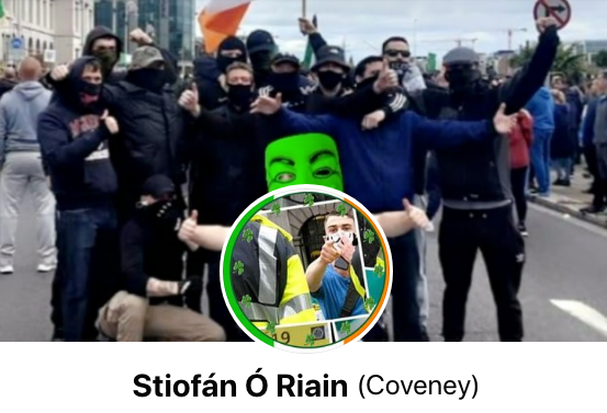 antifa_drone's tweet photo. Thank you to the tireless activists who have been aiding in crowdsourcing the identities of masked enforcers at recent Yellow Vest and National Party events. We leave you a taster here in this tale of convicted dog thief Stephen Coveney! #AltShiteUnmasked https://t.co/BpB4lmXvfo https://t.co/qtxoTVBVxz