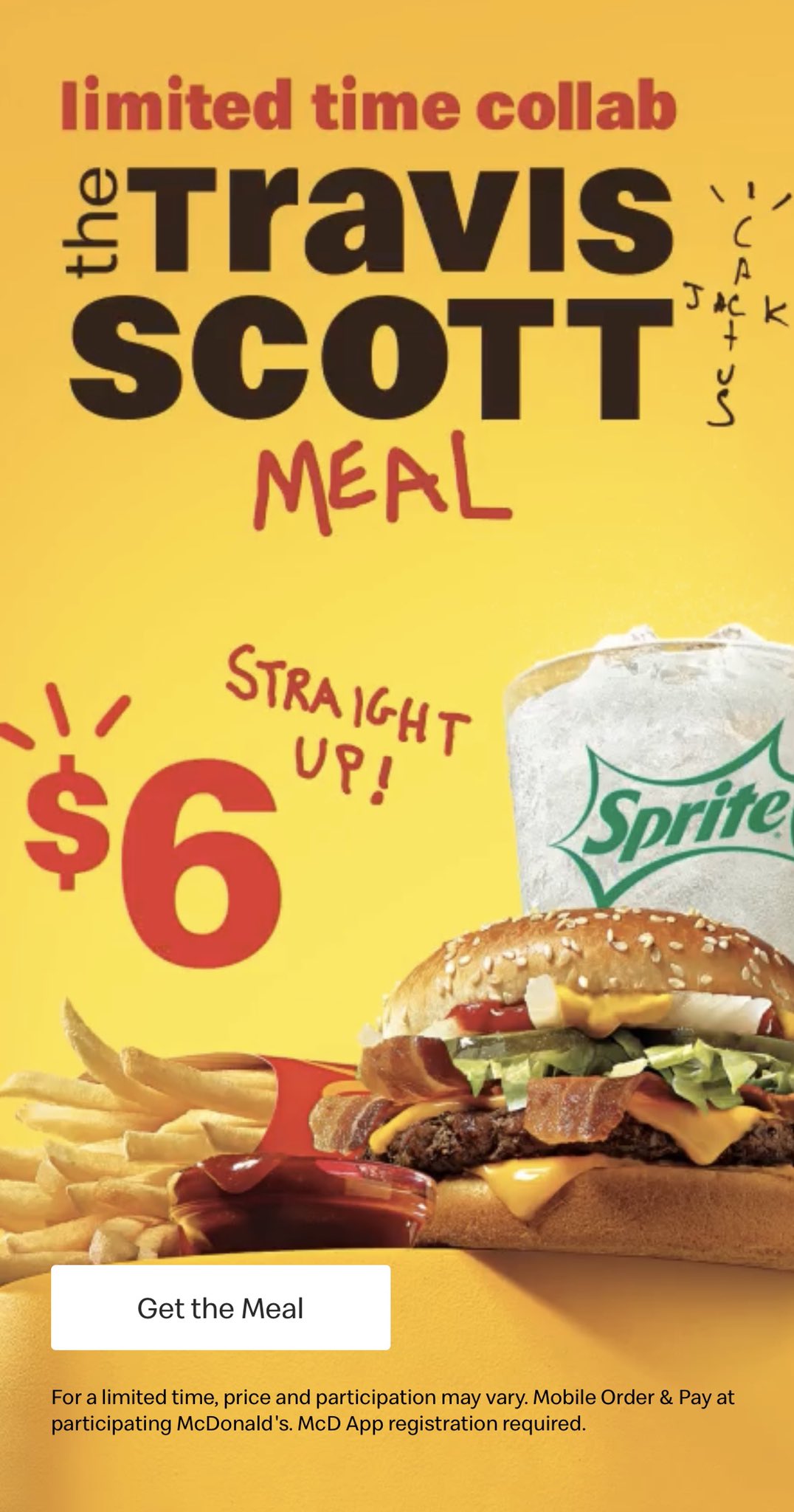 Travis scott burger price deals