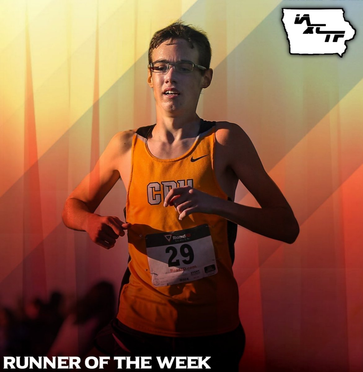 Last week's IAXCTF Boys Runner of the Week Award goes to Eli Larson! The CPU junior won the Waverly-Shell Rock Invitational in 16:56🔥🔥