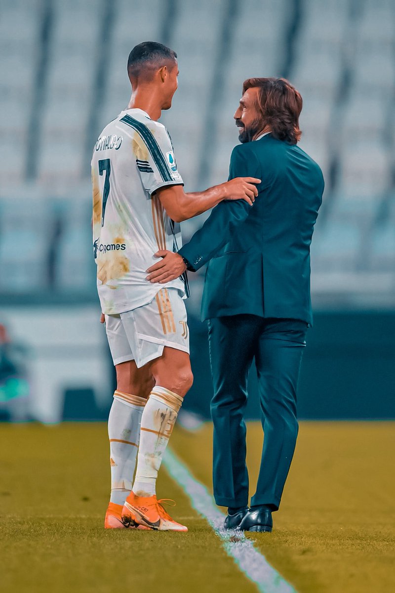 totalcristiano's tweet photo. The start of a new chapter. 

Cristiano Ronaldo &amp; Mister Pirlo. https://t.co/8h3VNiWWlj