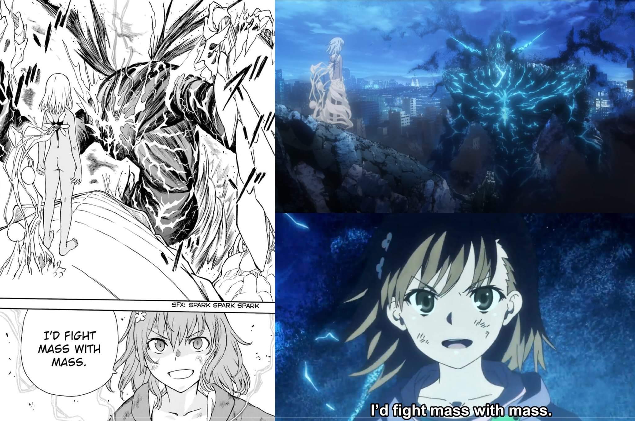 Kamijou Touma on X: Toaru Kagaku no Railgun Manga Chapter 92 VS Railgun T  Anime Episode 24 Comparison  / X