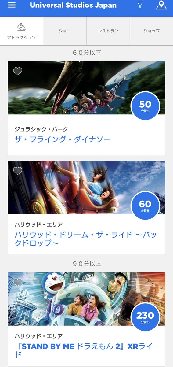 usjのツボ usjで出会った心温まる物語 速報 Usj Now Usj 9月21日 月 祝 晴 8時開園 9時開園予定 ドラえもんxrライド整理券は 8時27分に配布終了 整理券が無い人は スタンバイの待ち列で230分の待ち時間です
