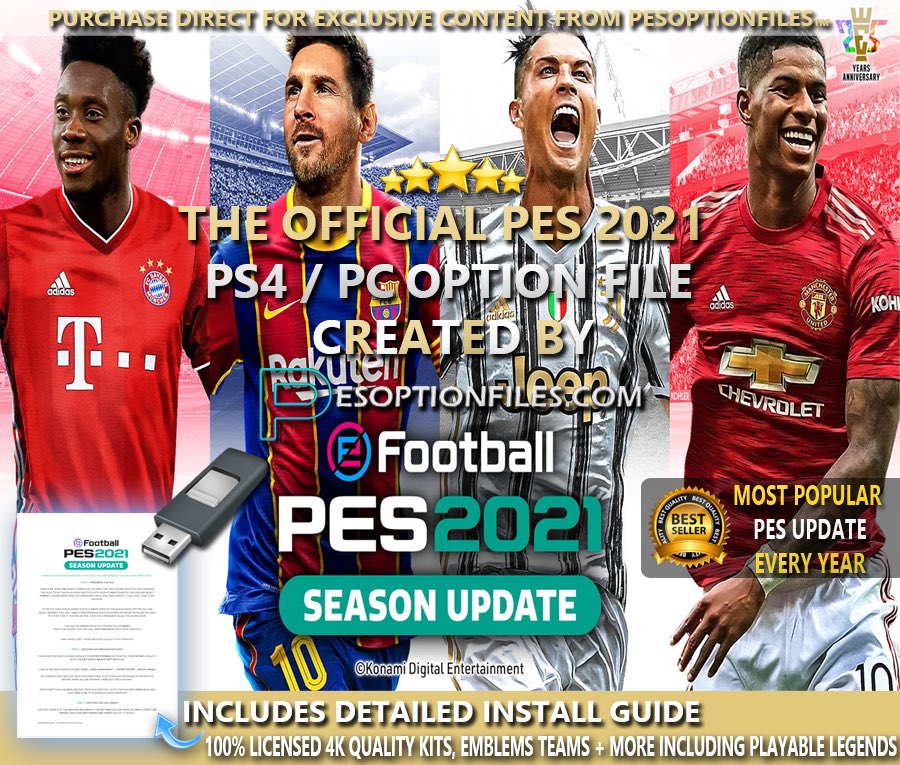  Download PES 2021 Option Files eFootball - 2020