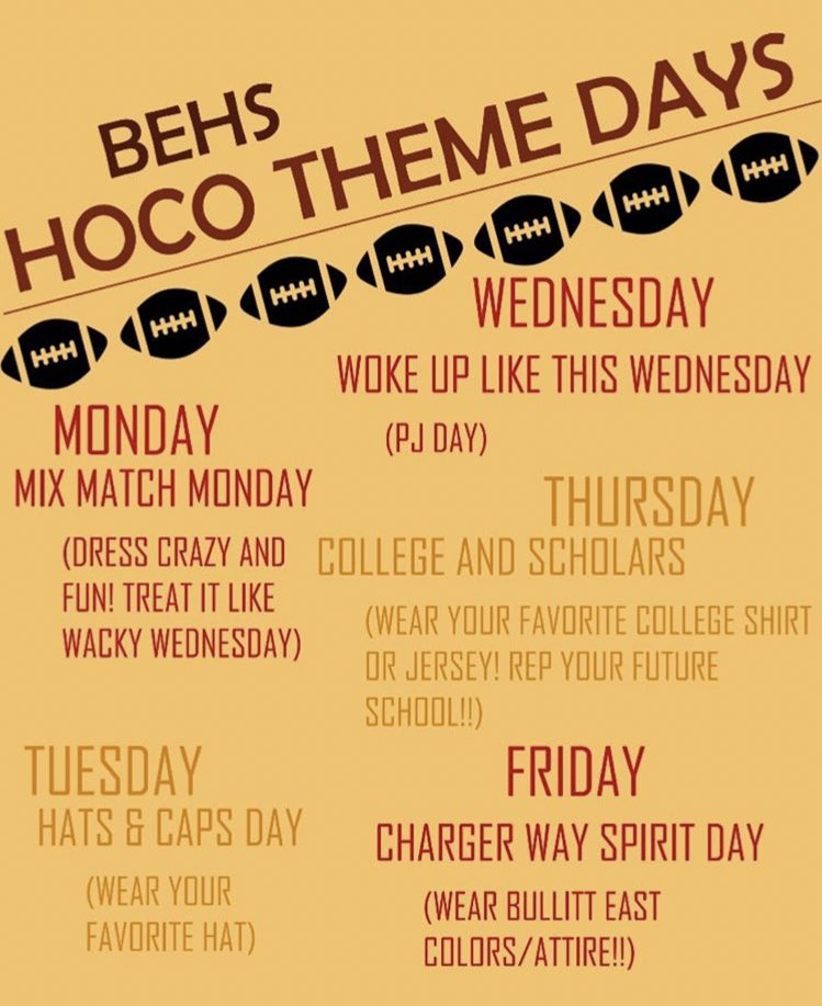 Hey, charger nation! This week is homecoming week! Let’s have some fun and bring some normalcy to this crazy year by getting dressed up for our Zoom classes!

<a href="/BElivewire/">Livewire</a> @BEChargerNation