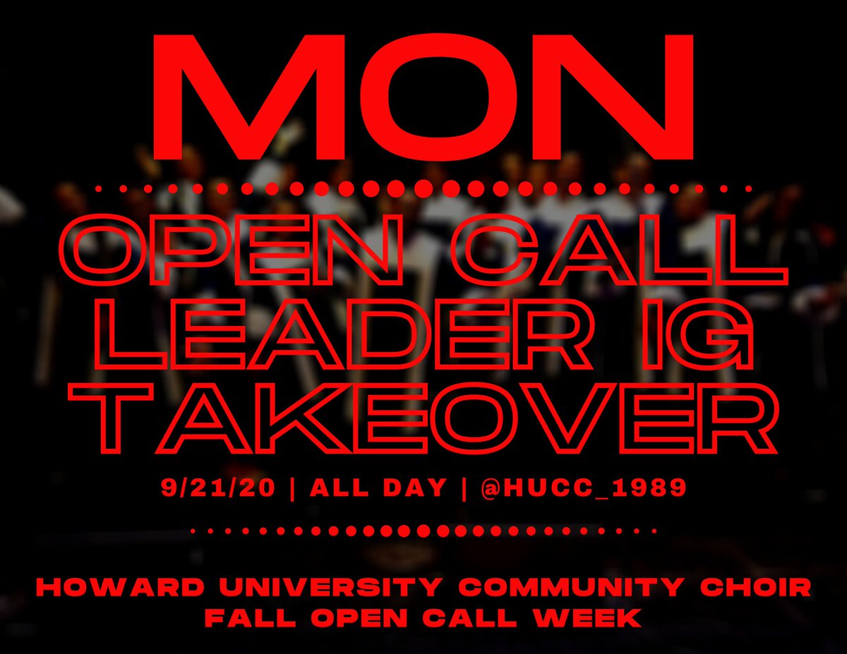 HUCC_1989's tweet photo. *OPEN CALL THREAD*

Join us this Monday, September 21st, on our instagram story to meet our Open Call Leaders and learn more about HUCC as we kick off our Open Call Week! ❤️💙

✨Be on the lookout for a fun giveaway happening this week! 

#hu21 #hu22 #hu23 #hu24 #howarduniversity https://t.co/8UWVAp4Hll