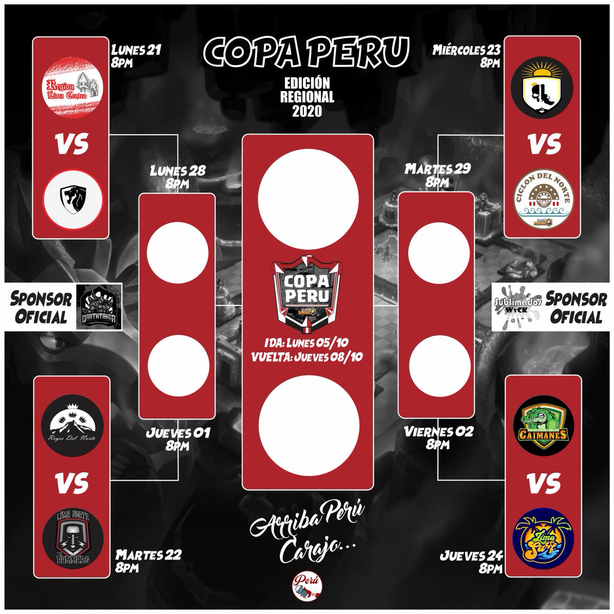 Aqui les compartimos el fixture completo de toda la <a href="/CopaPeruCR/">CopaPeruCR</a> Regional 2020.
Agradecer a @SublimadosWyCk <a href="/darthtaker/">Darthtaker</a> <a href="/KriztyanMG/">Cristian Chavez</a> por apoyarnos con los premios para las selecciónes que lleguen a la final.
¡¡ARRIBA PERÚ!! 🇵🇪